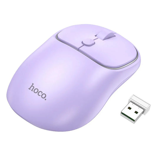 HOCO GM25 Wireless Mouse, 1600DPI, BT / Wi-Fi, Purple