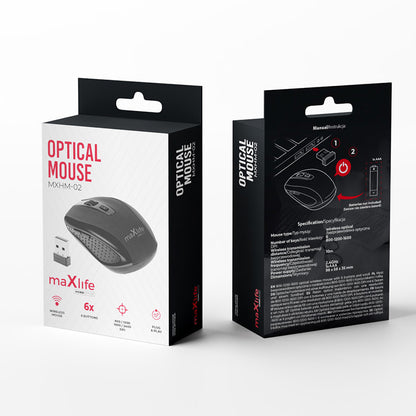 Bezdrátová myš MaXlife MXHM-02, 1600DPI, černá