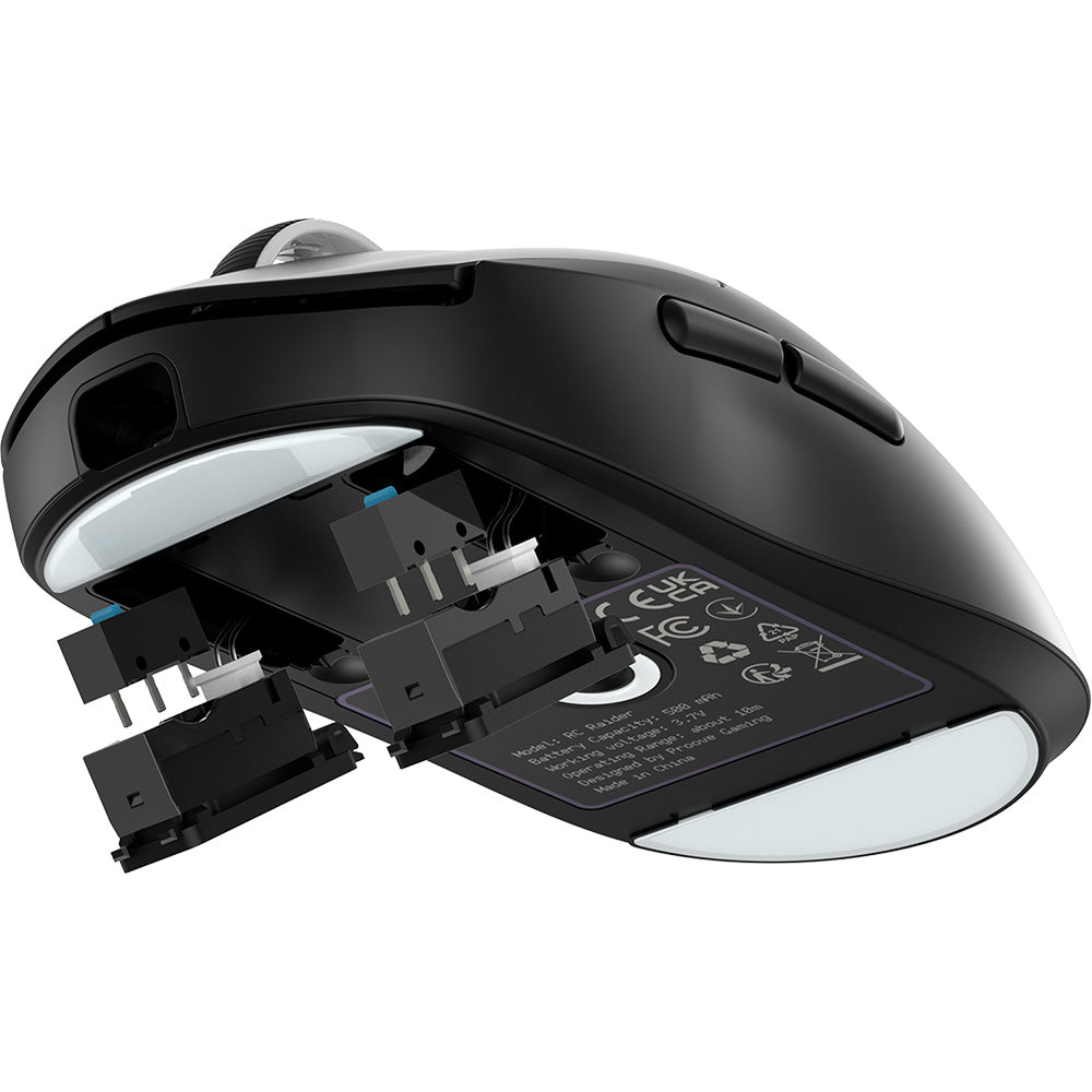 Bezdrátová myš Proove RC Raider 8K, 800DPI - 32000DPI, BT / Wi-Fi / kabelové připojení, černá WMRR00122001