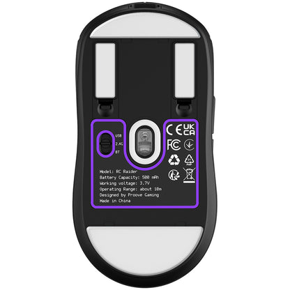 Bezdrátová myš Proove RC Raider 8K, 800DPI - 32000DPI, BT / Wi-Fi / kabelové připojení, černá WMRR00122001