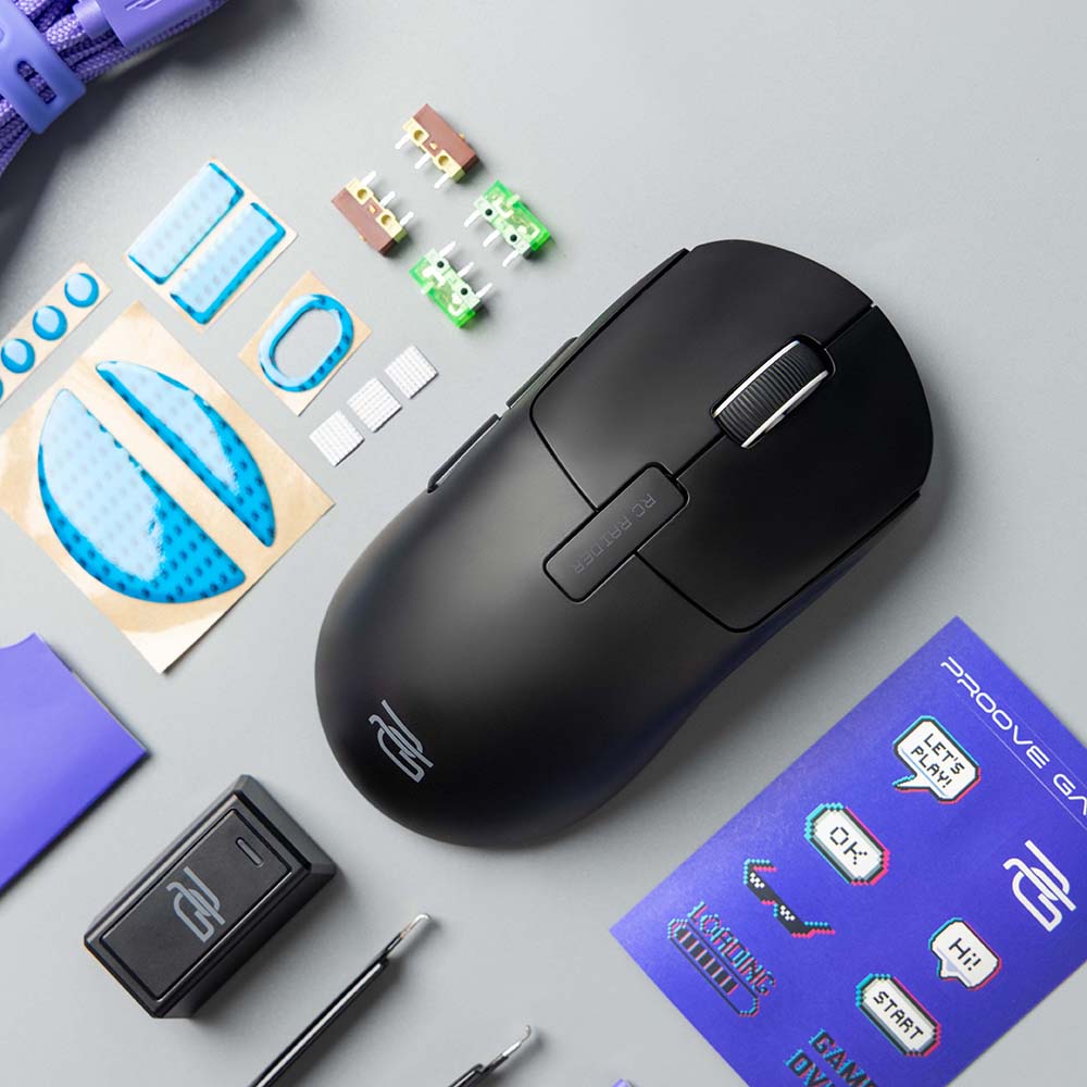 Bezdrátová myš Proove RC Raider 8K, 800DPI - 32000DPI, BT / Wi-Fi / kabelové připojení, černá WMRR00122001