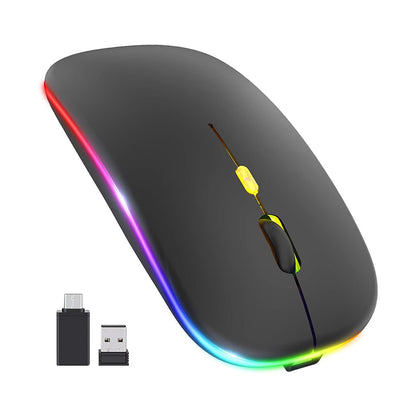 Bezdrátová myš Techsuit M1, RGB, 1600DPI, BT / Wi-Fi, černá
