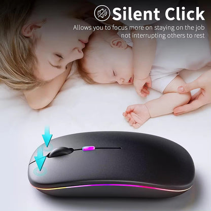 Bezdrátová myš Techsuit M1, RGB, 1600DPI, BT / Wi-Fi, černá
