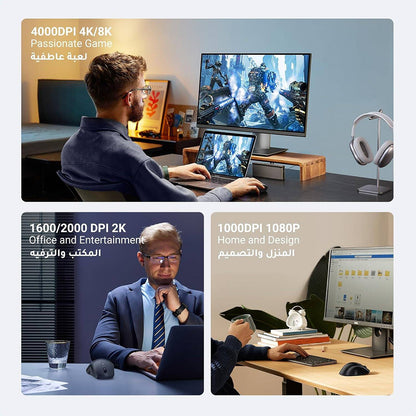 Bezdrátová myš UGREEN MU101, 4000DPI, BT / Wi-Fi, černá