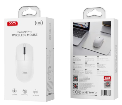 Bezdrátová myš XO Design M15, 1600DPI, BT / Wi-Fi, bílá