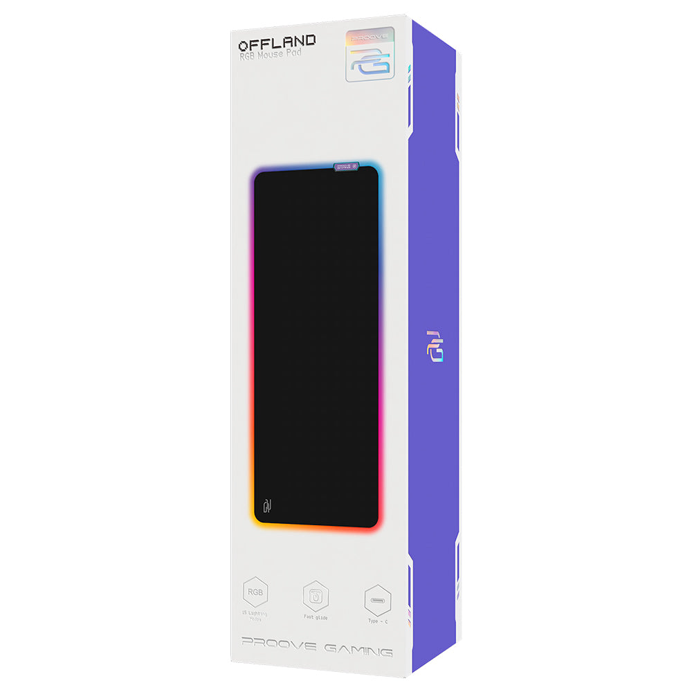 Podložka pod myš Proove Offland Gaming, RGB, 800mm x 300mm x 4mm, černá MPOF00022401