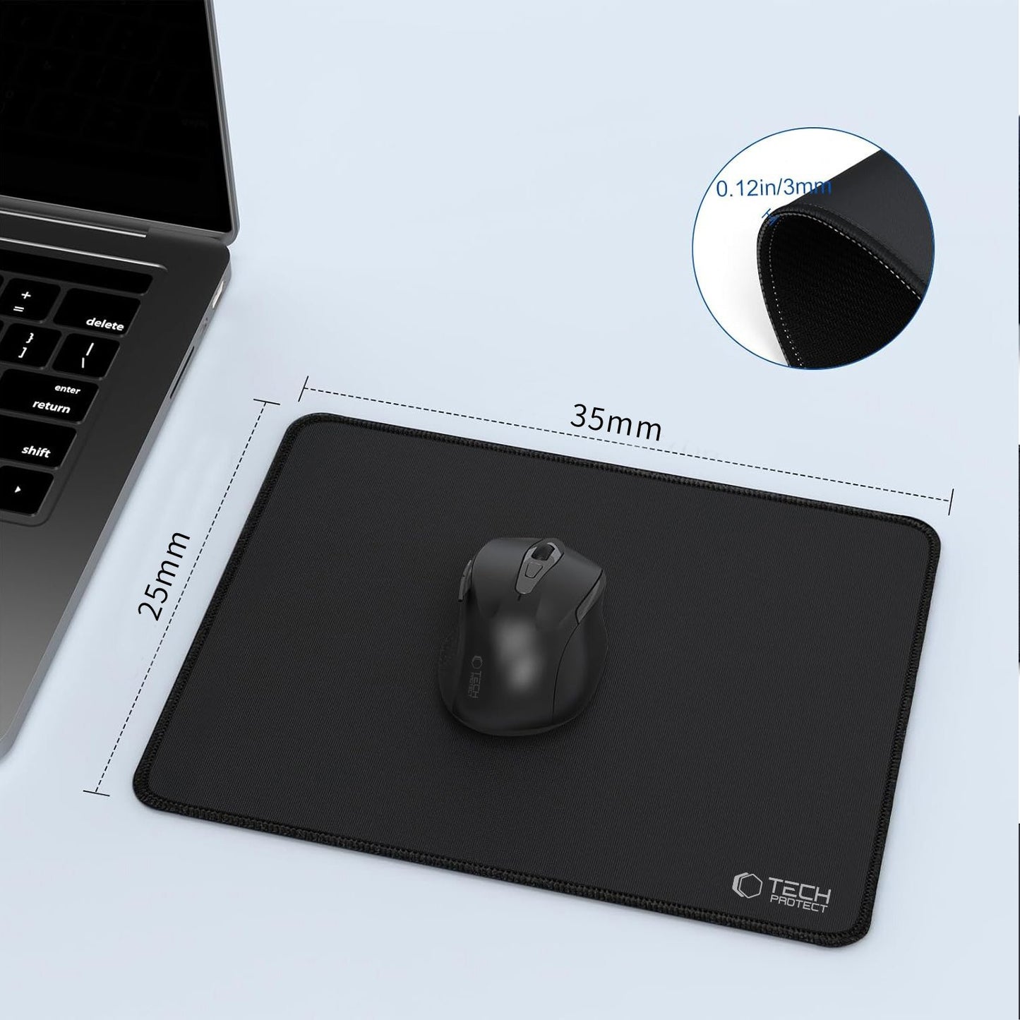 MousePad Tech-Protect A100, 350mm x 250mm, Černý