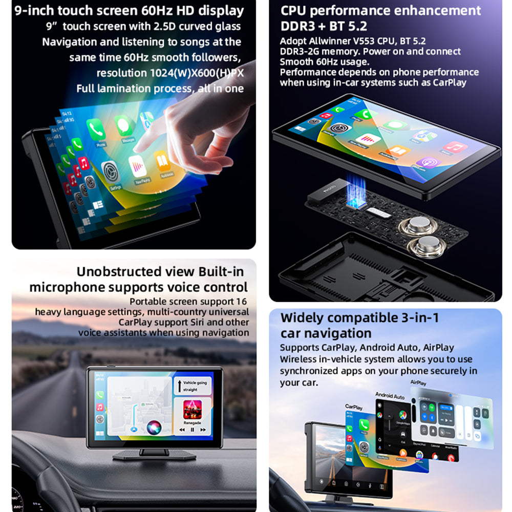 Auto navigace Yesido KM18, Wi-Fi, 9 palců