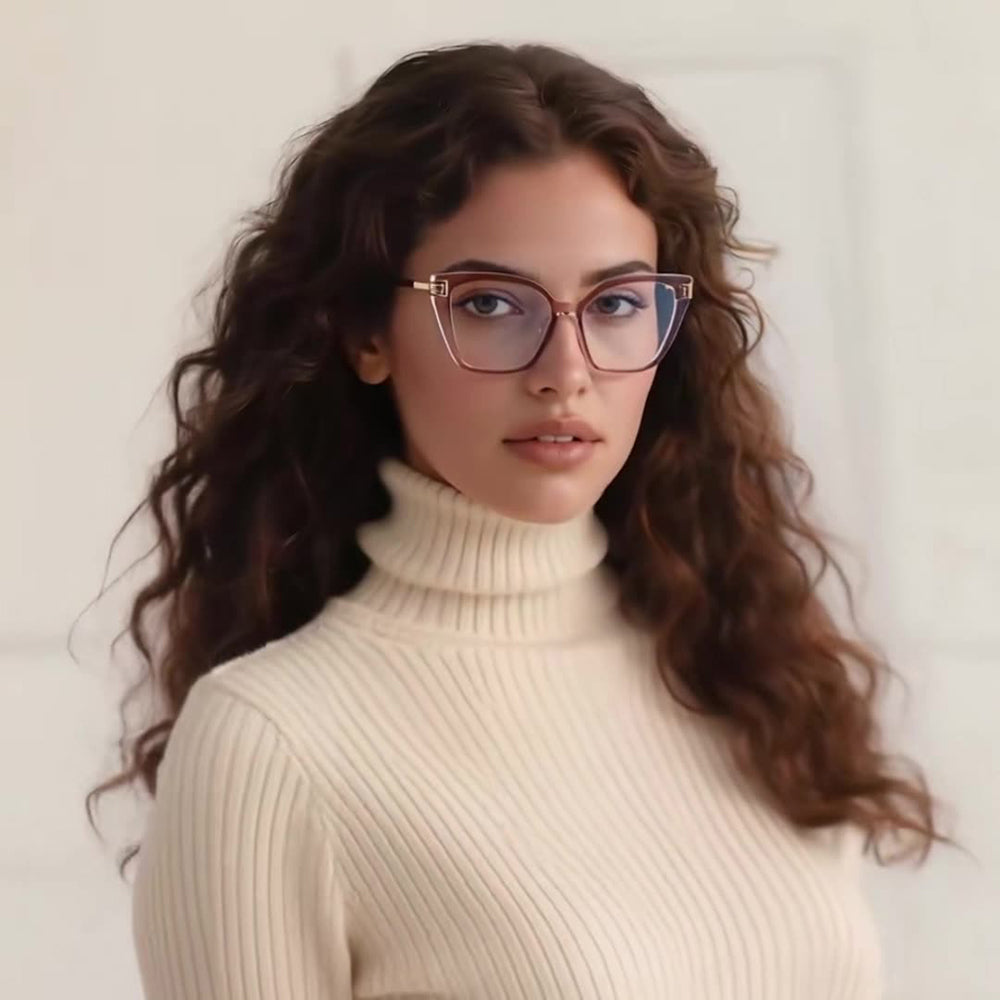 Dámské počítačové brýle Techsuit 2260, Anti-Blue Light, černé zlaté