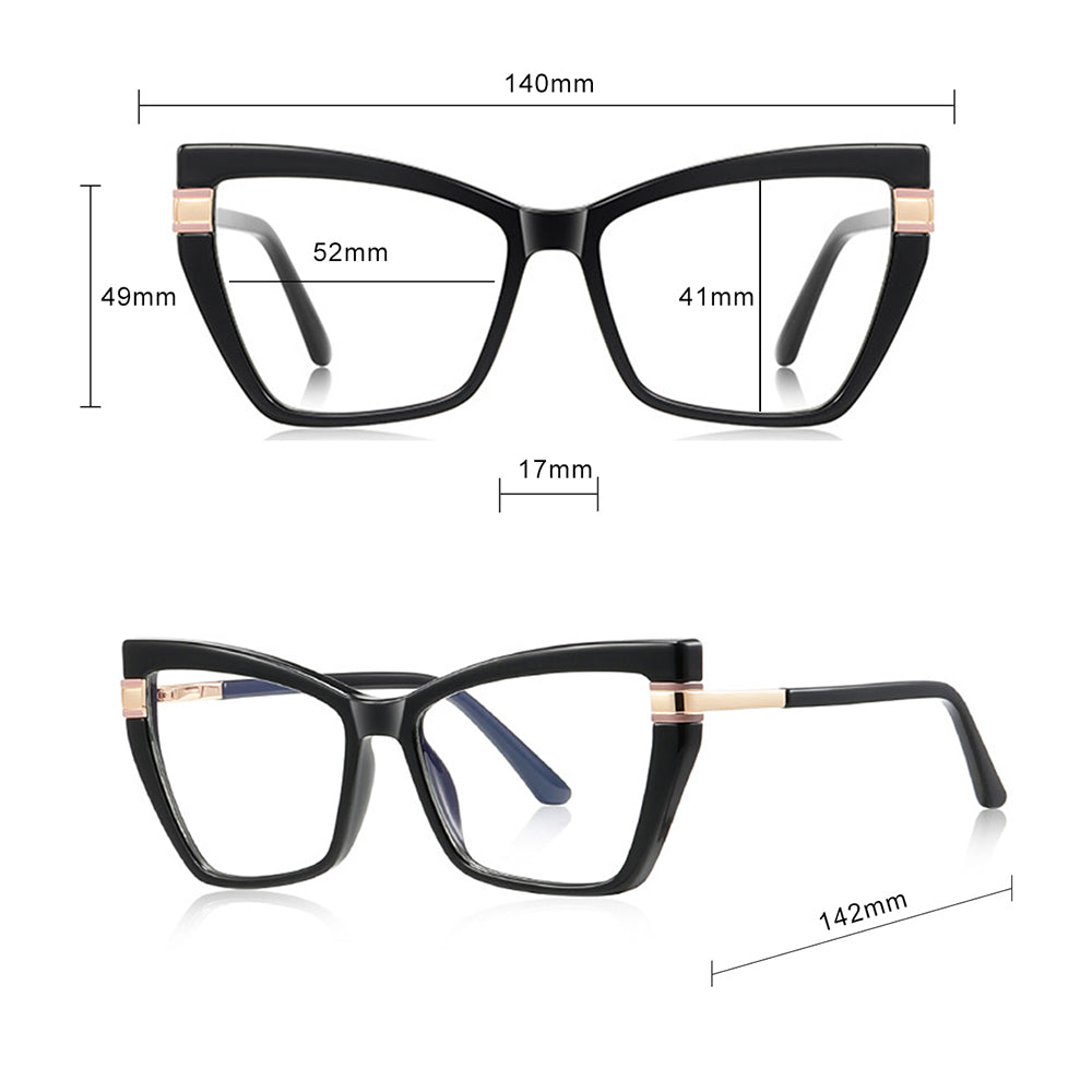 Dámské počítačové brýle Techsuit 2269, Anti-Blue Light, černé