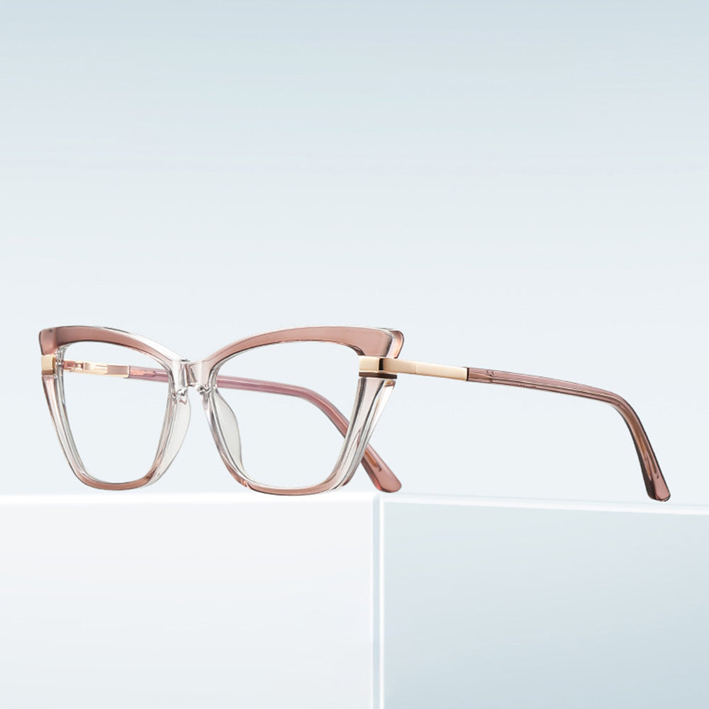 Dámské počítačové brýle Techsuit 2271, Anti-Blue Light, Světle hnědé