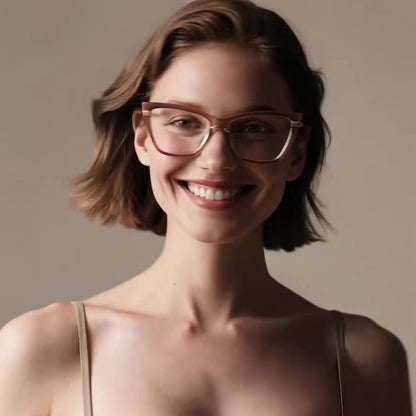 Dámské počítačové brýle Techsuit 2271, Anti-Blue Light, Světle hnědé