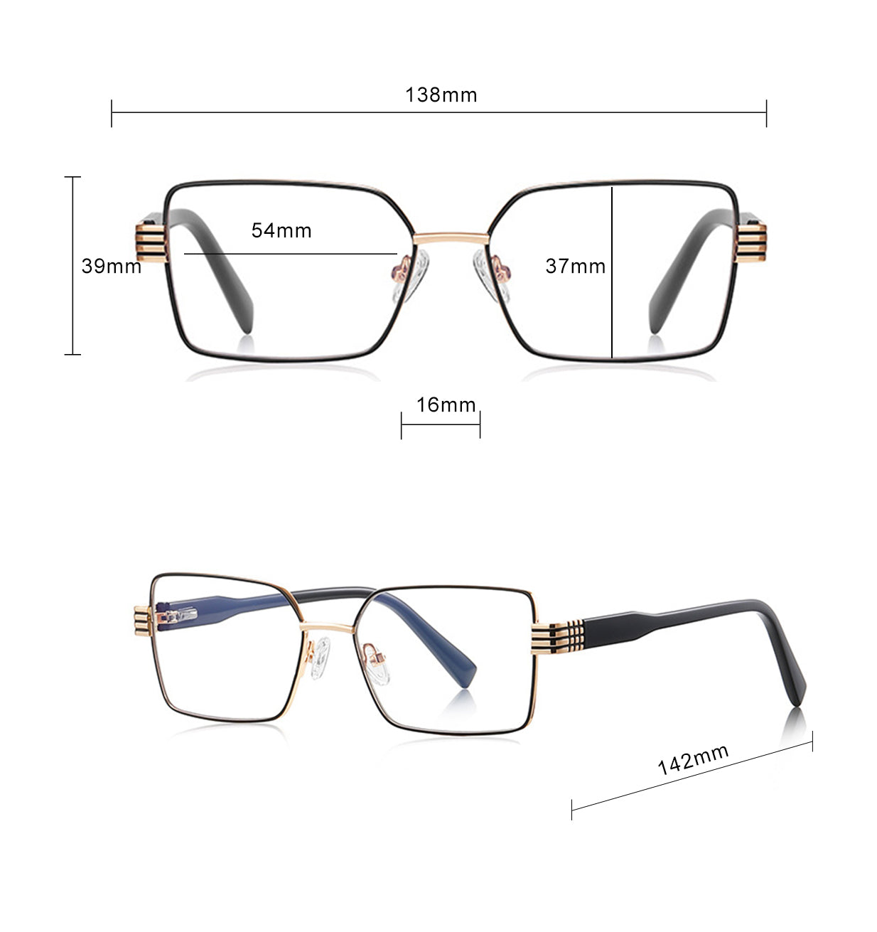 Dámské počítačové brýle Techsuit 3160, Anti-Blue Light, černé