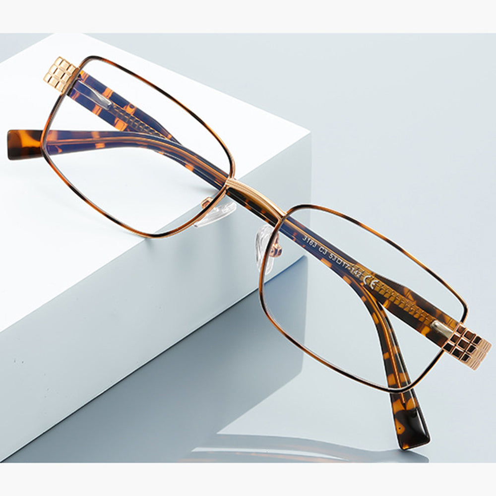 Techsuit 3163 Women's Computer Glasses, Anti-Blue Light, Black Gold