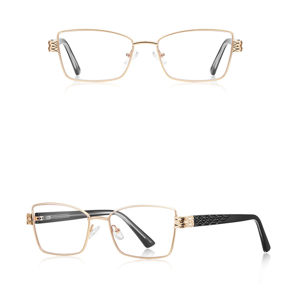 Dámské počítačové brýle Techsuit 3171, Anti-Blue Light, černé zlaté