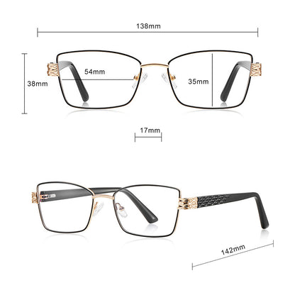 Dámské počítačové brýle Techsuit 3171, Anti-Blue Light, černé zlaté