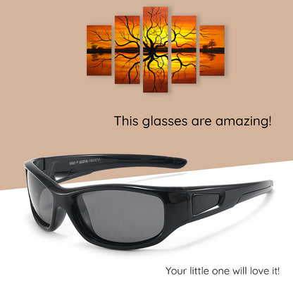 Techsuit 800-C28 Kids' Sports Sunglasses, Polarized, Light Blue