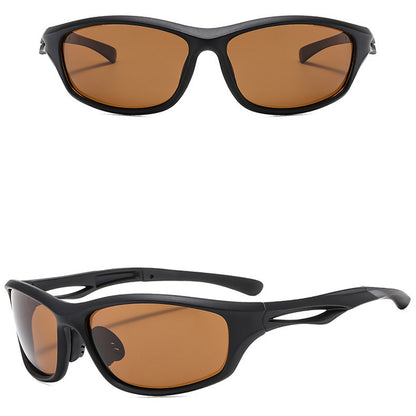 Unisex cyklistické brýle Techsuit 9309, polarizované, černo-hnědé