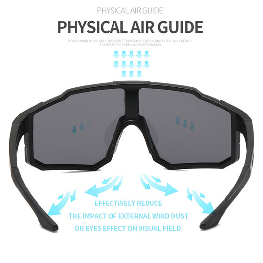 Unisex cyklistické brýle Techsuit 9337, UV ochrana, černo-červené