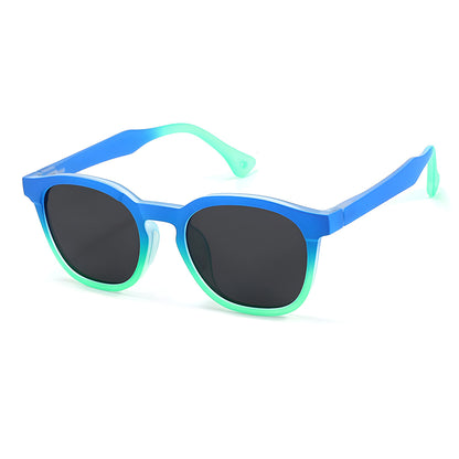 Dětské sluneční brýle Techsuit 691, polarizované, UV ochrana, černé modré zelené gradient