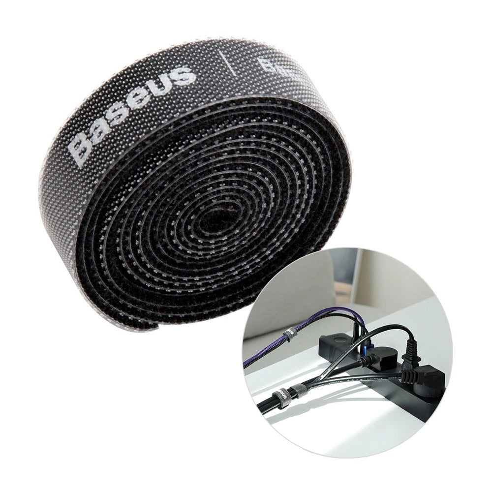 Organizátor kabelů Baseus Circle, Velcro, 1m, černý ACMGT-E01