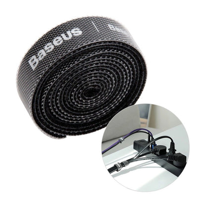 Organizátor kabelů Baseus Circle, Velcro, 1m, černý ACMGT-E01