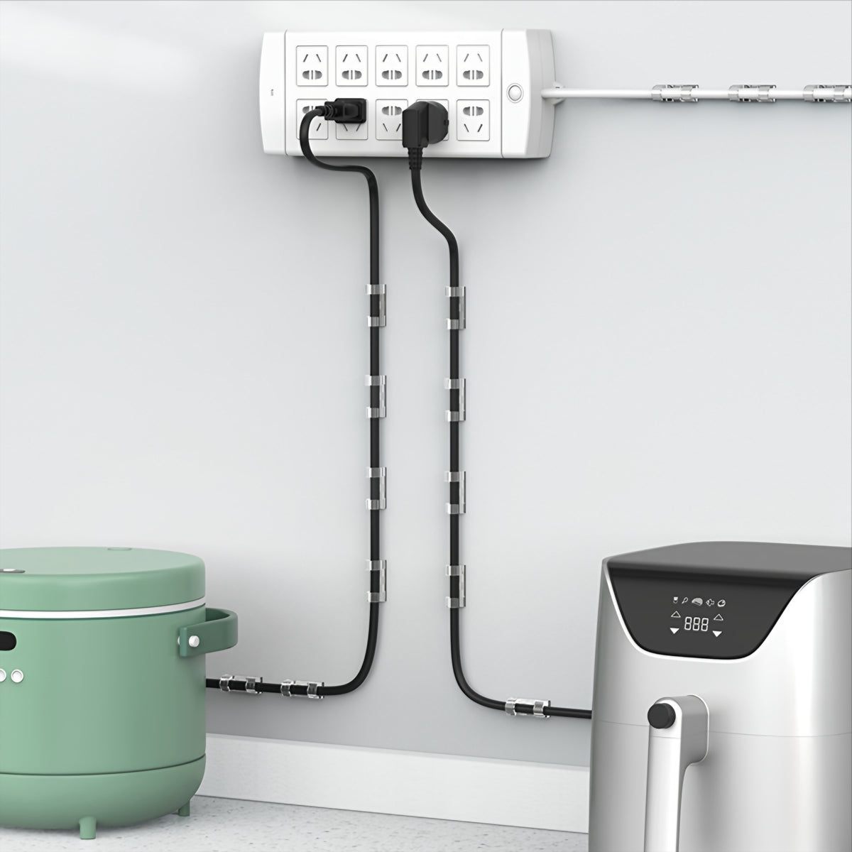 Organizér kabelů CableCreation CT1001, sada 50 kusů, průhledný