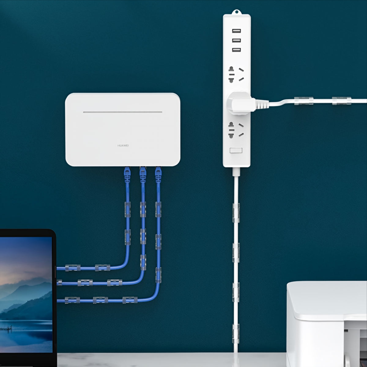 Organizér kabelů CableCreation CT1001, sada 50 kusů, průhledný