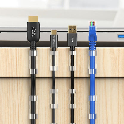 Organizér kabelů CableCreation CT1001, sada 50 kusů, průhledný