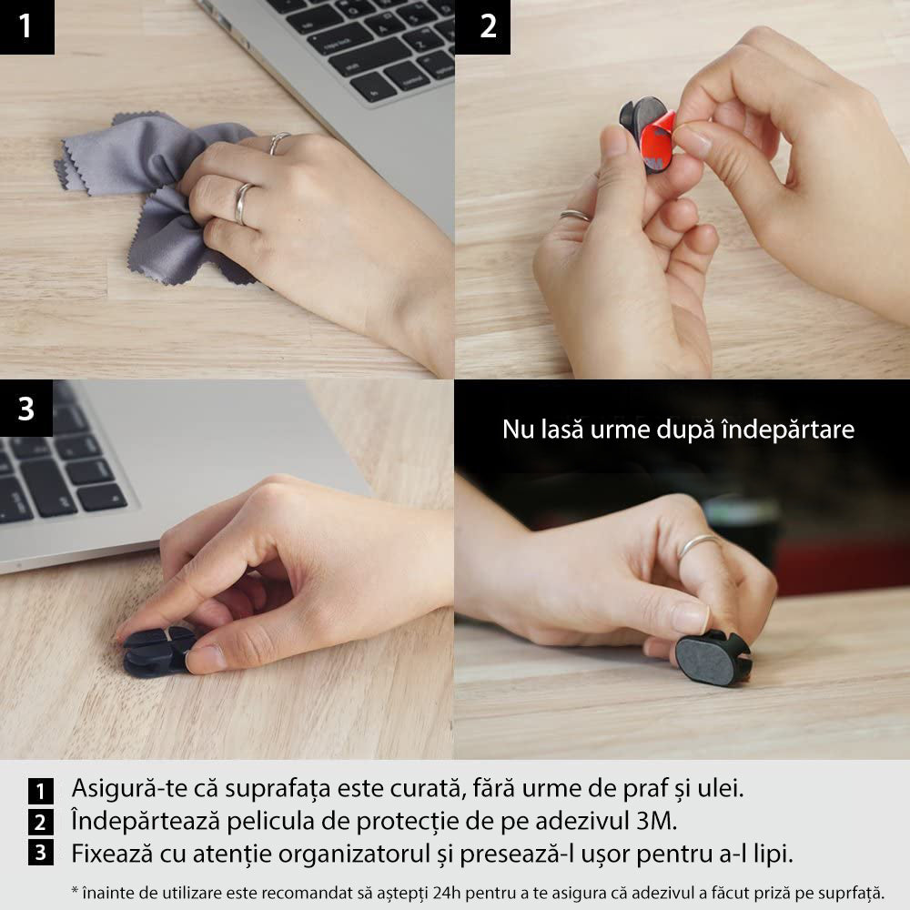 Organizátor kabelů Ringke, sada 6 kusů, černá