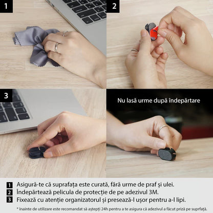 Organizátor kabelů Ringke, sada 6 kusů, černá