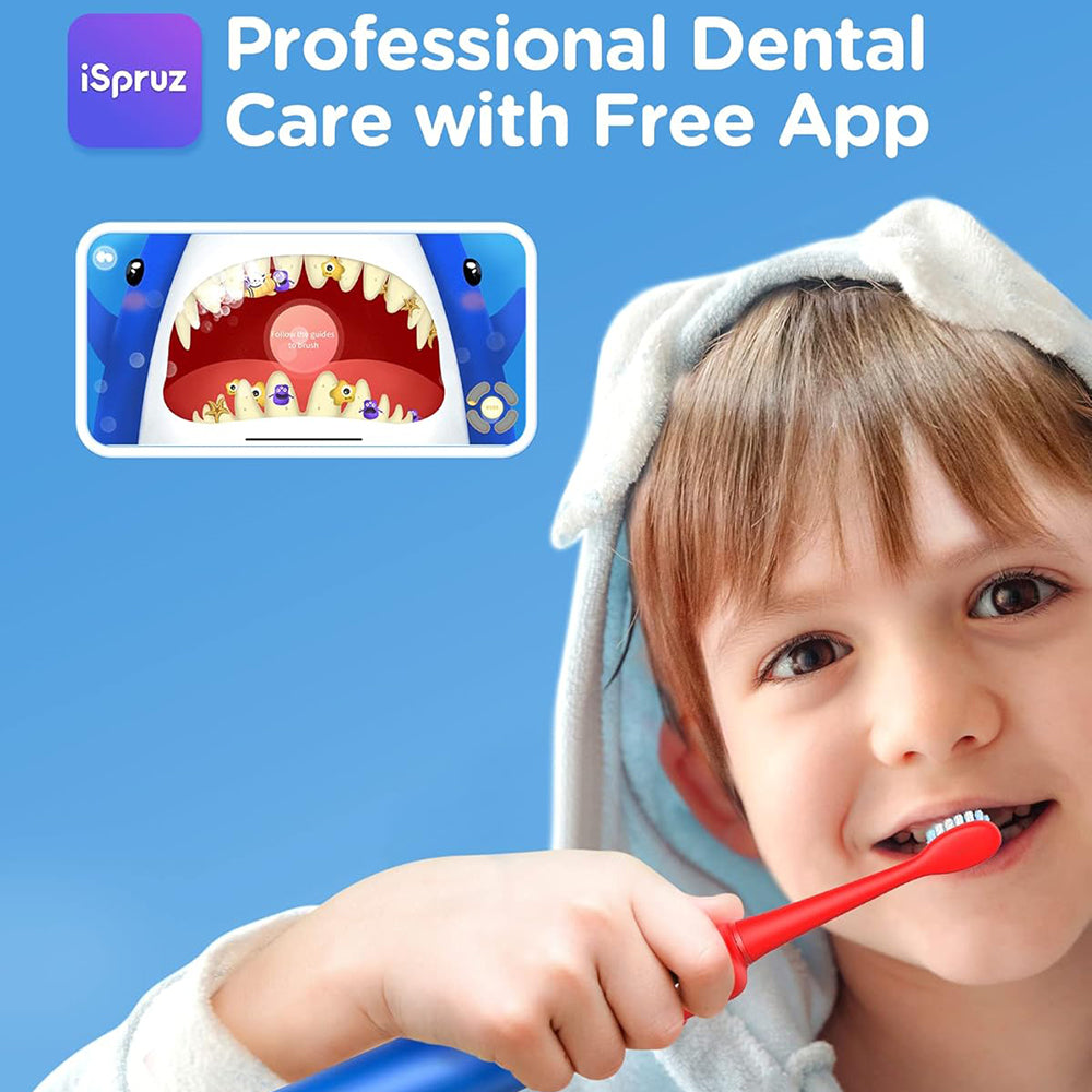 Elektrický zubní kartáček Bitvae BVK7S Kids, Modro-červený