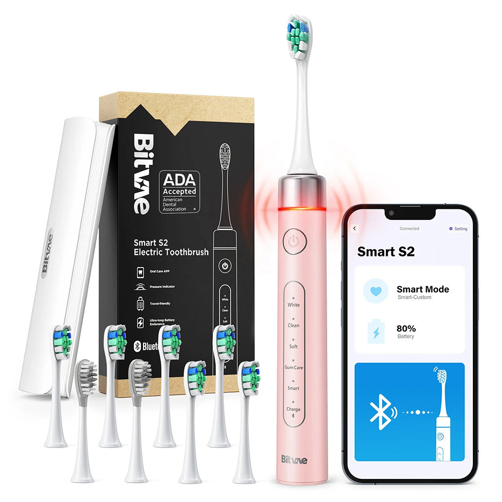 Elektrický zubní kartáček Bitvae S2 Smart, růžový
