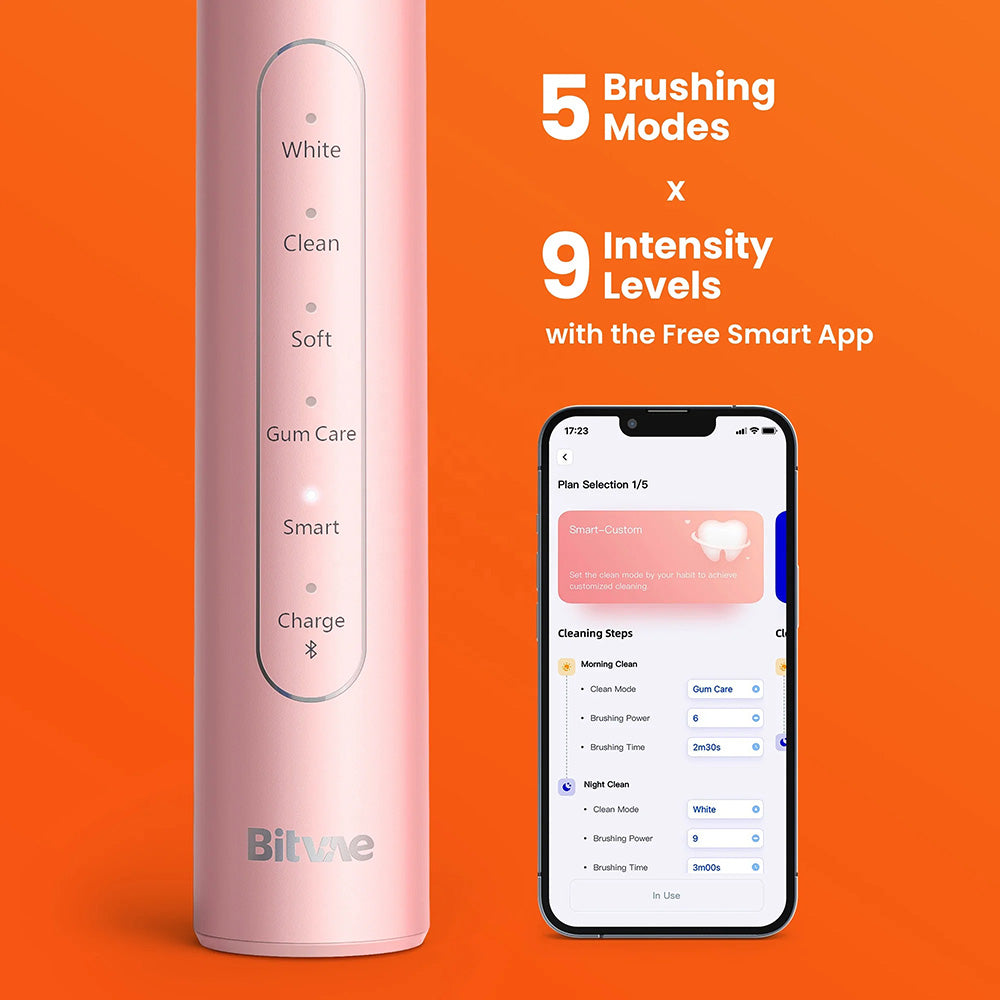 Elektrický zubní kartáček Bitvae S2 Smart, růžový