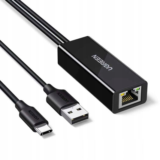 Síťová karta UGREEN CR110 (75535), RJ45, USB / USB-C, Černá
