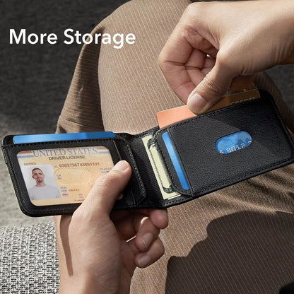 Peněženka ESR Classic Geo Carbon s funkcí Find My a ochranou RFID, Černá