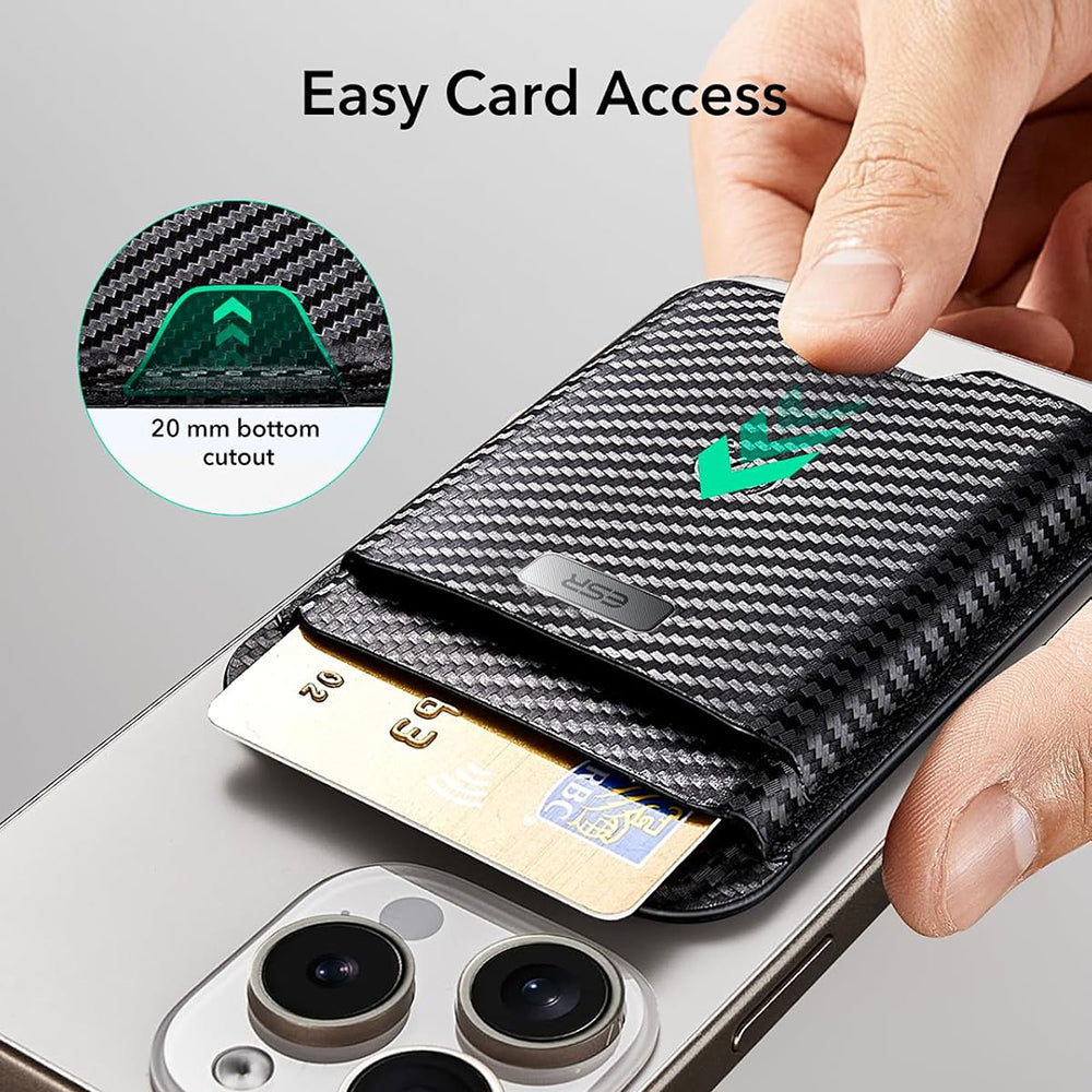 Peněženka Magsafe, ESR, Classic Geo Carbon, Černá