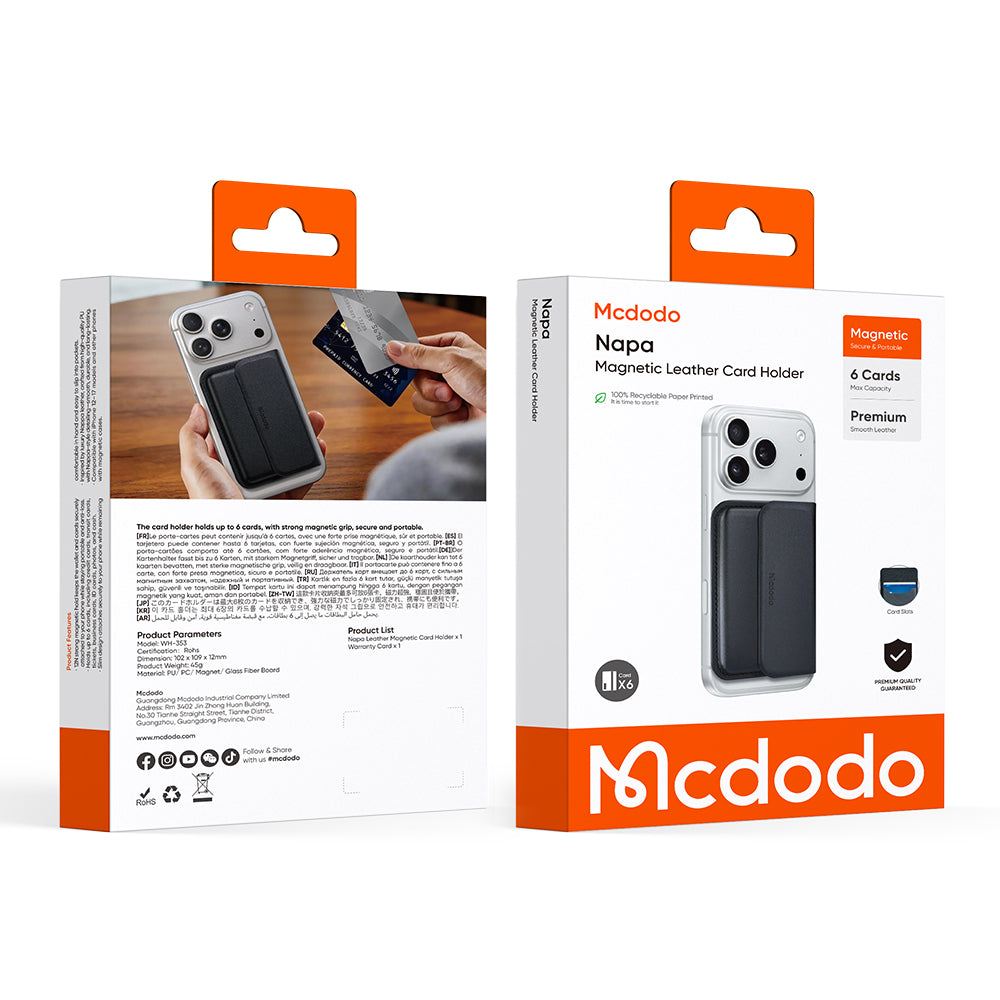 MagSafe peněženka, McDodo, WH-3530 Napa, černá