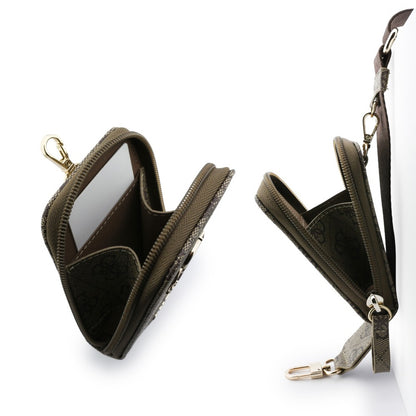 Peněženka a šňůrka na telefon Guess 4G Metal Logo, Hnědá