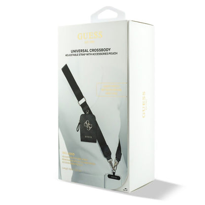 Peněženka a šňůrka na telefon Guess 4G Metal Logo, Černá