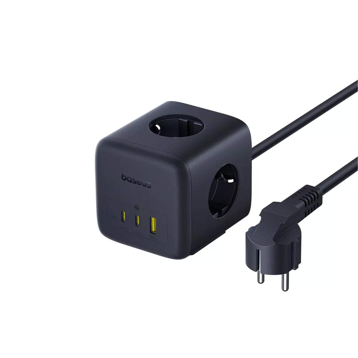 Prodlužovací kabel Baseus EnerFill FA11, 67W, 3.35A, 1 x USB-A - 2 x USB-C - 3 x Schuko, Černý E00082100123-00