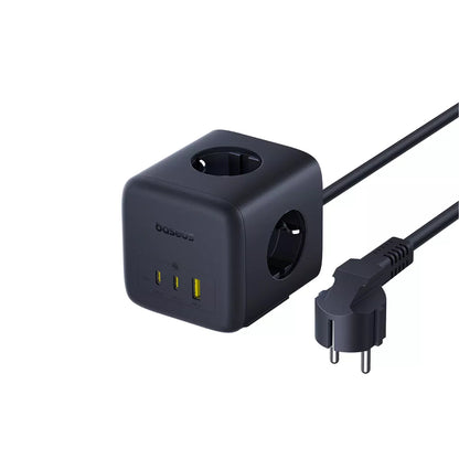 Prodlužovací kabel Baseus EnerFill FA11, 67W, 3.35A, 1 x USB-A - 2 x USB-C - 3 x Schuko, Černý E00082100123-00