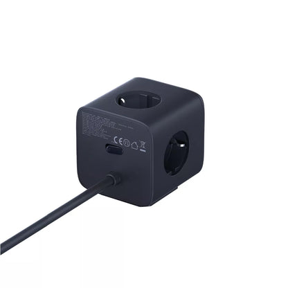 Prodlužovací kabel Baseus EnerFill FA11, 67W, 3.35A, 1 x USB-A - 2 x USB-C - 3 x Schuko, Černý E00082100123-00