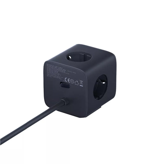 Prodlužovací kabel Baseus EnerFill FA11, 67W, 3.35A, 1 x USB-A - 2 x USB-C - 3 x Schuko, Černý E00082100123-00