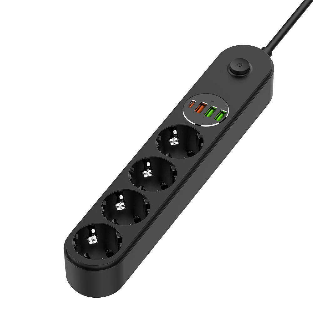 Prodlužovací kabel ColorWay, 4 x Schuko, Černý