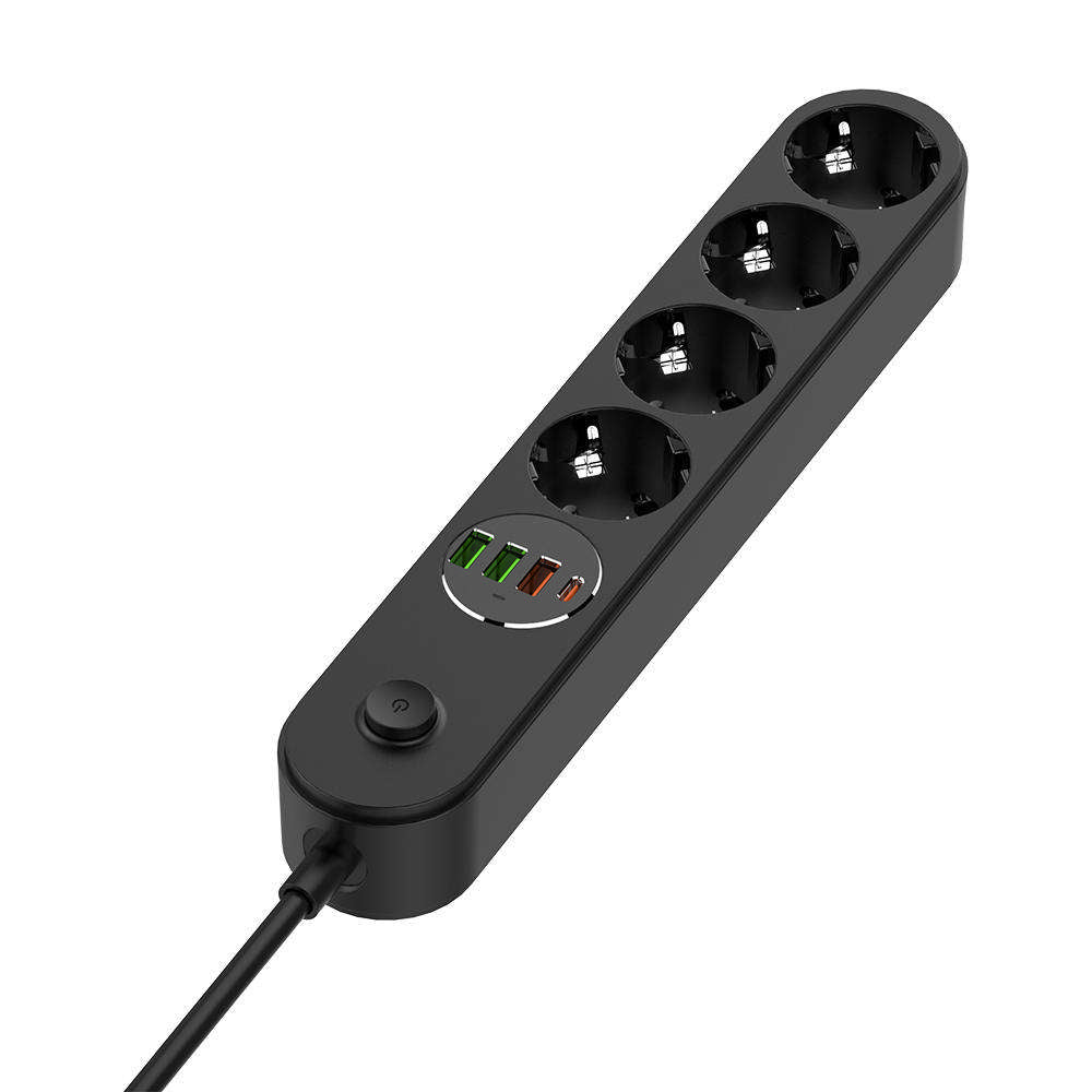 Prodlužovací kabel ColorWay, 4 x Schuko, Černý