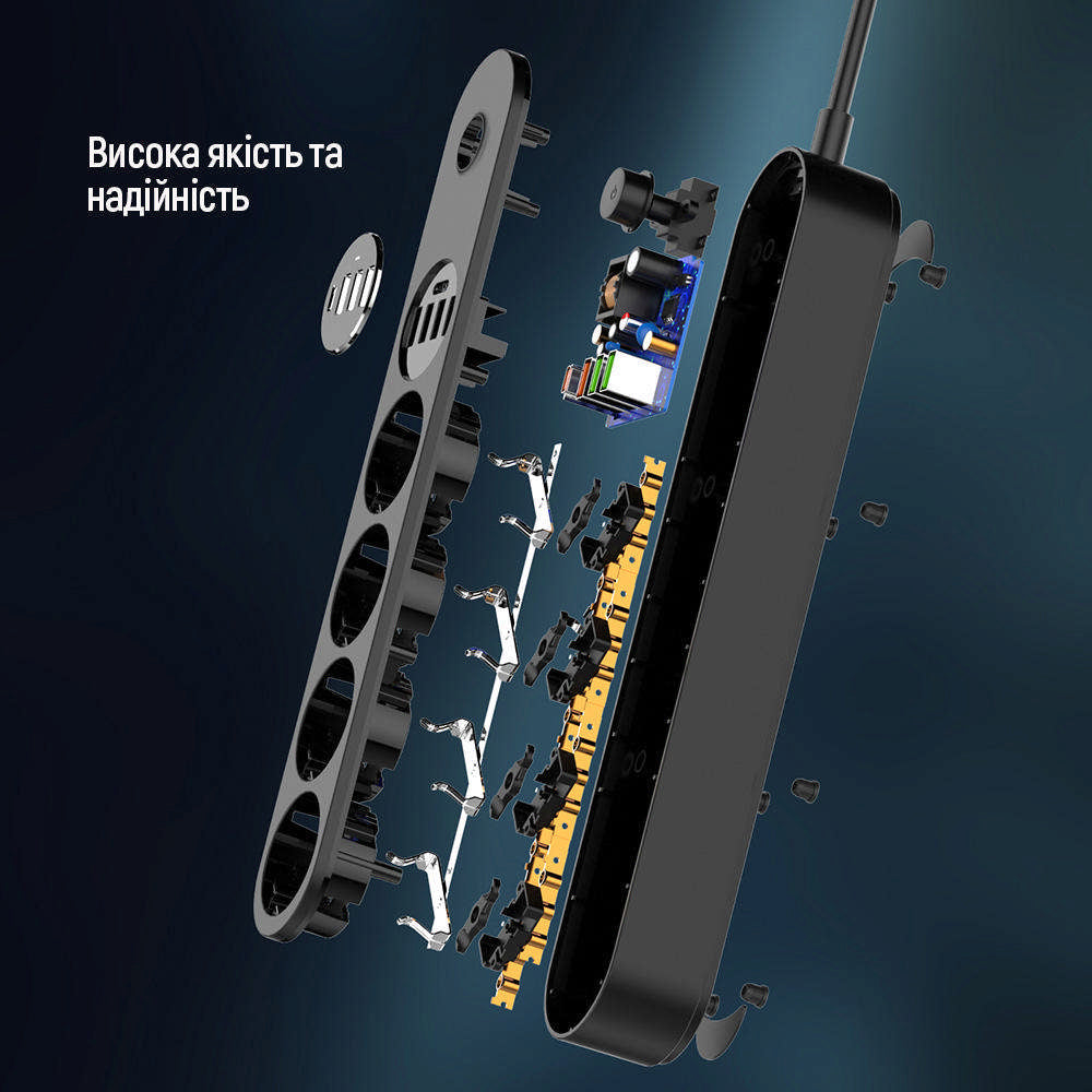 Prodlužovací kabel ColorWay, 4 x Schuko, Černý