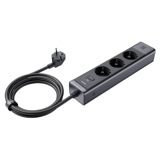 Prodlužovací kabel McDodo CH-0620, 3 x Schuko - 1 x USB-A - 2 x USB-C, černý