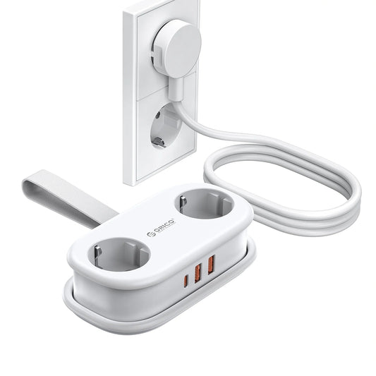 Prodlužovač Orico APP, 2 x Schuko - 2 x USB-A - 1 x USB-C, Bílý