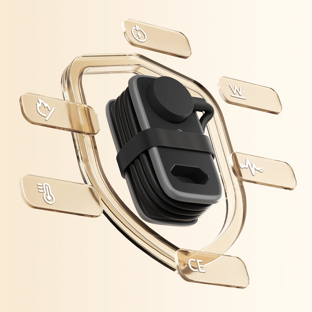 Prodlužovací kabel Orico APP, 1 x Schuko - 1 x zásuvka - 2 x USB-A - 1 x USB-C, černošedý